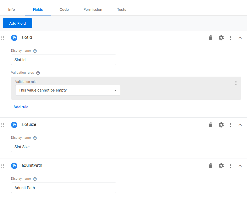 custom fields